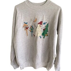 Vintage Winter Snowman Crewneck Sweatshirt Endless Designs Size Large Crew